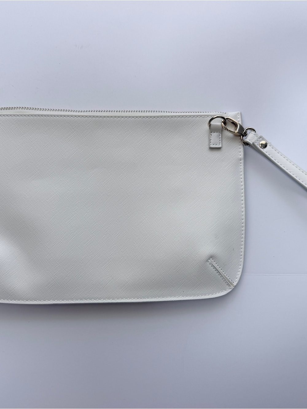 White House Black Market Floral Studded Wristlet Clutch White Purple Zip Pouch - Picture 7 of 7